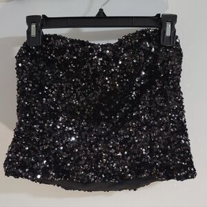 Zara Black Sequin Tube Top